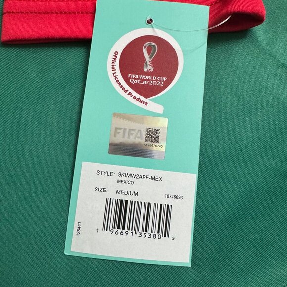 Official FIFA World Cup Qatar 2022 Mexico Long Sleeve Jersey green red sz medium - Picture 5 of 16